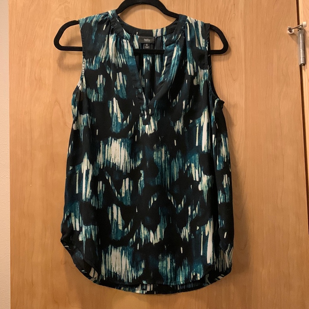 Mossimo Green Sleeveless Vneck Blouse S